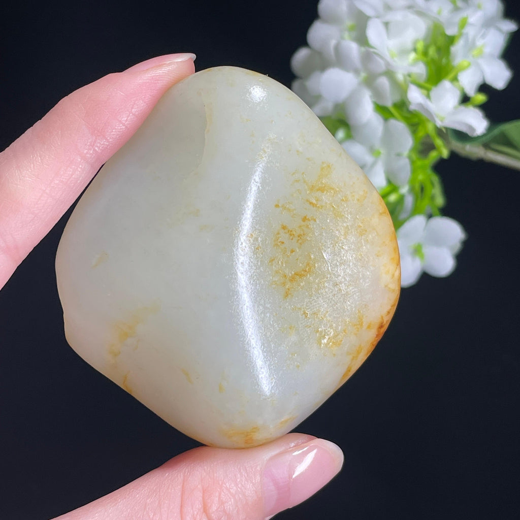 和田玉白玉“星河玉台”洒金黑红皮籽料（yc316504）
