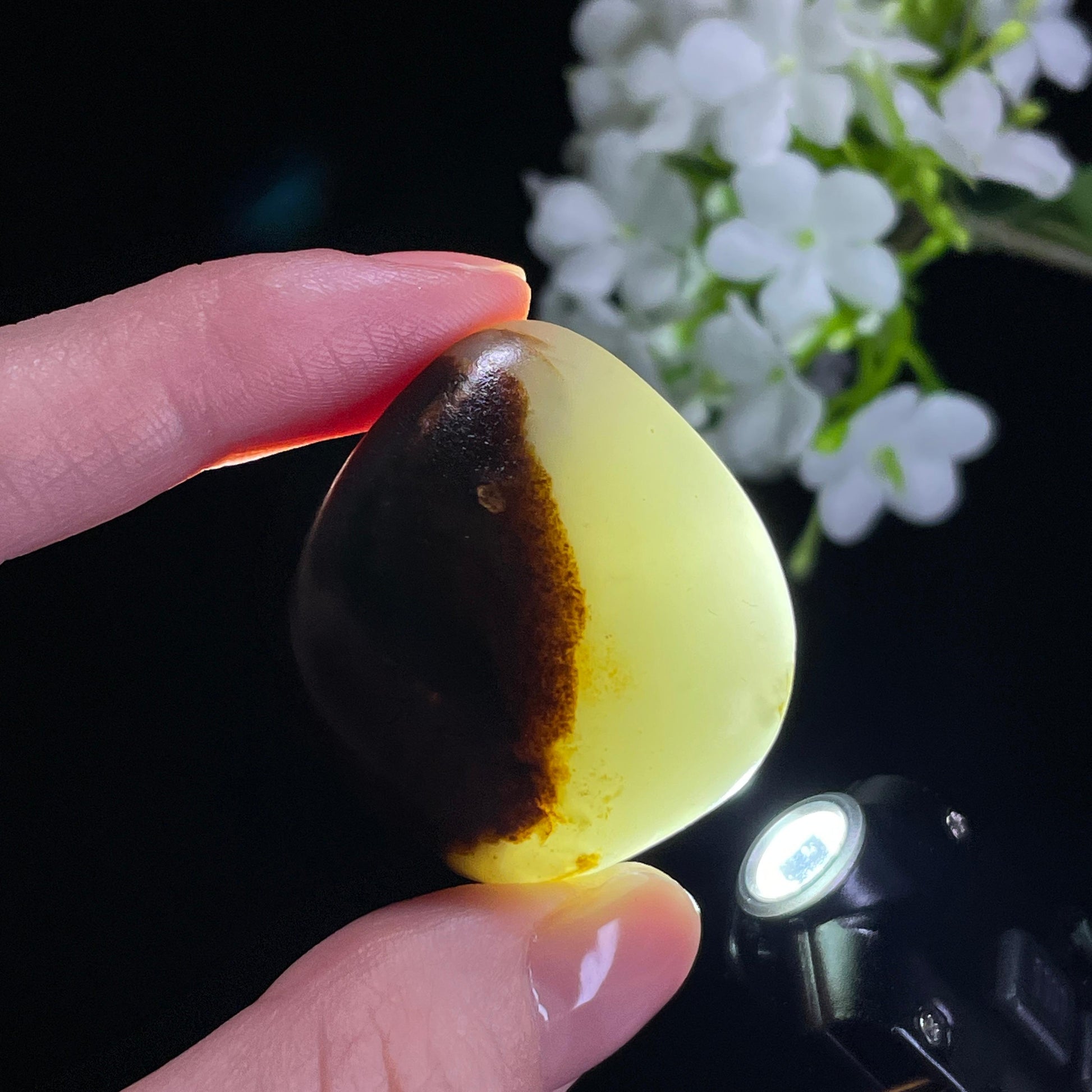 和田玉白玉“半壁烟霞”聚黑皮籽料（yc316343）