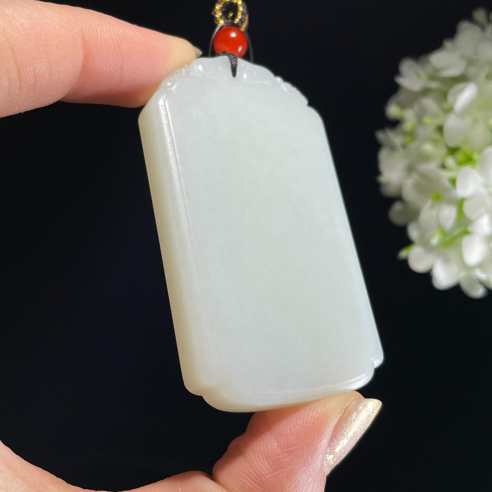 和田玉 “云纹福安白玉无事牌”（yc325297）