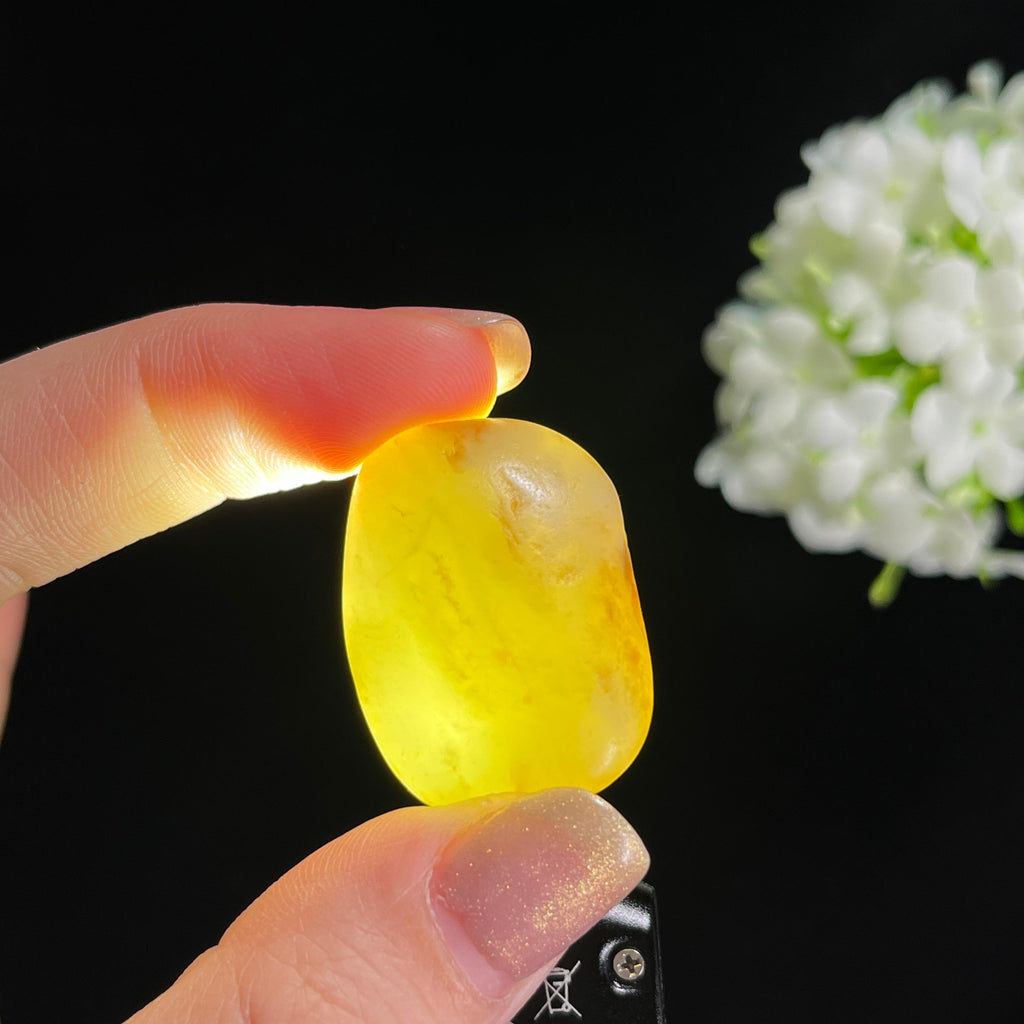 和田玉青白玉洒金皮“玉抱金晖”籽料原石（yc301939）