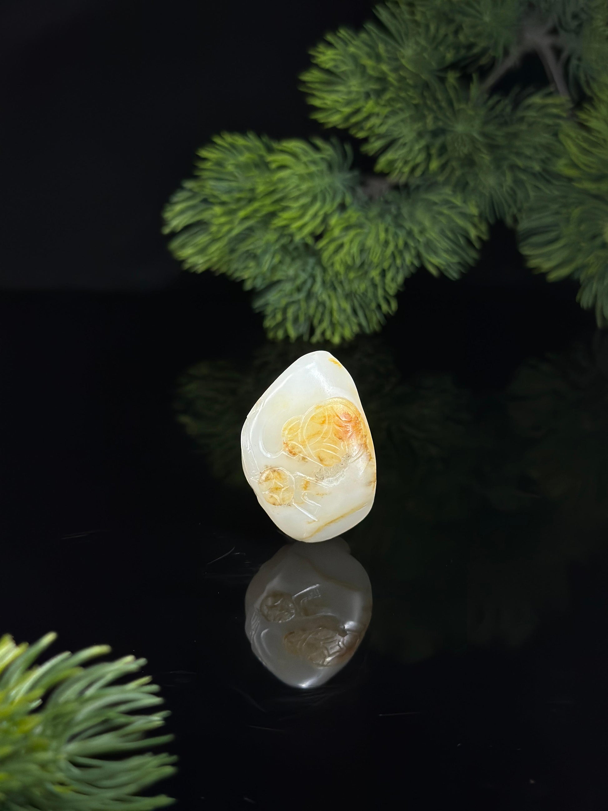 日常，新疆和田玉白玉洒金皮籽料貔貅挂件（yc492022）
