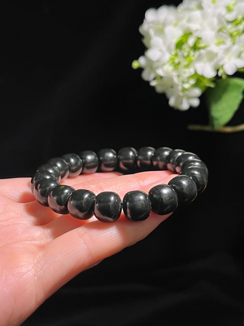 新疆天然和田玉塔青料手串2（yc260244）