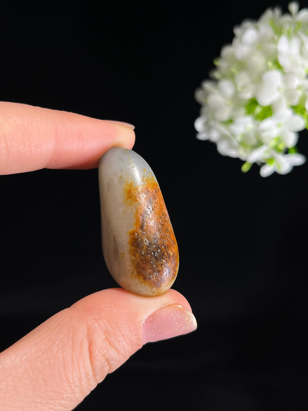 新疆天然和田玉青花红皮籽料原石（yc272907）