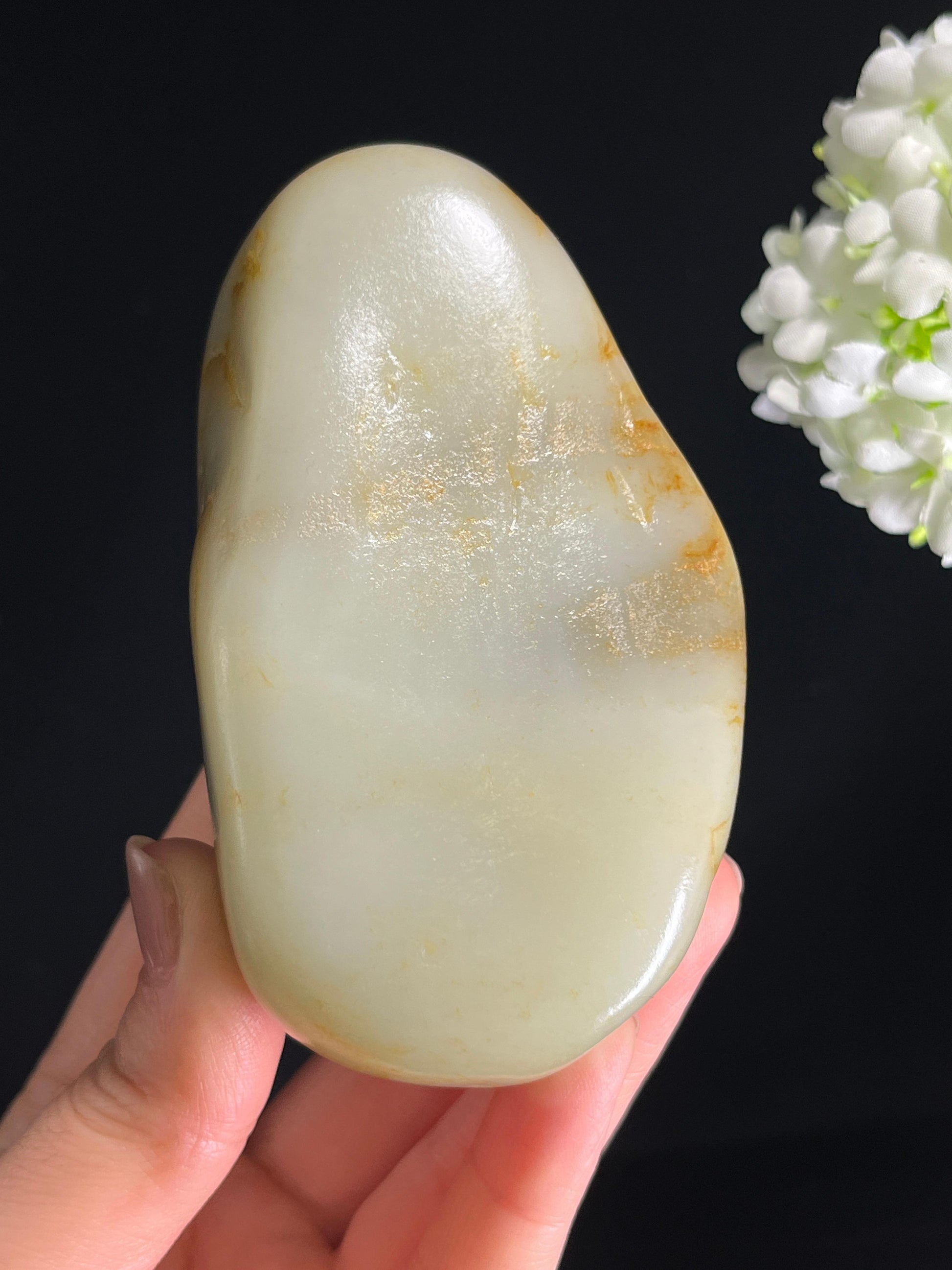 和田玉白玉洒金皮“大漠烟云”籽料原石（yc278551）