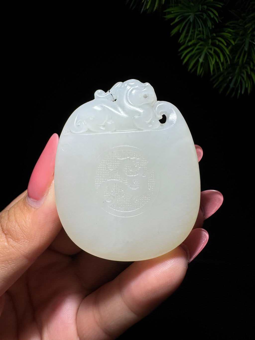 和田玉白玉府上有龙（yc702636）