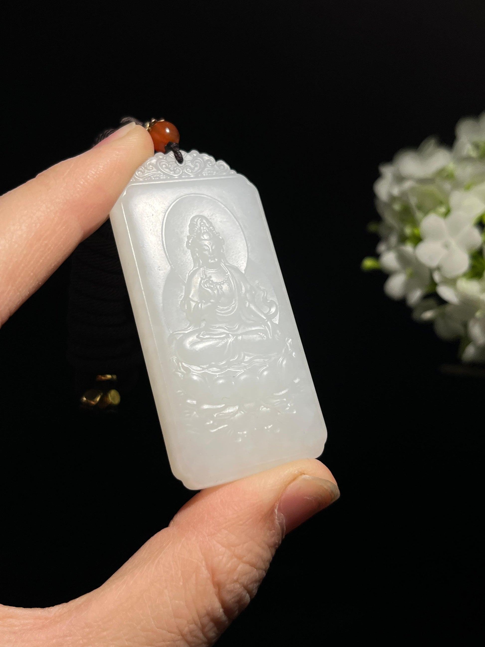 和田玉观音牌吊坠（yc258302）