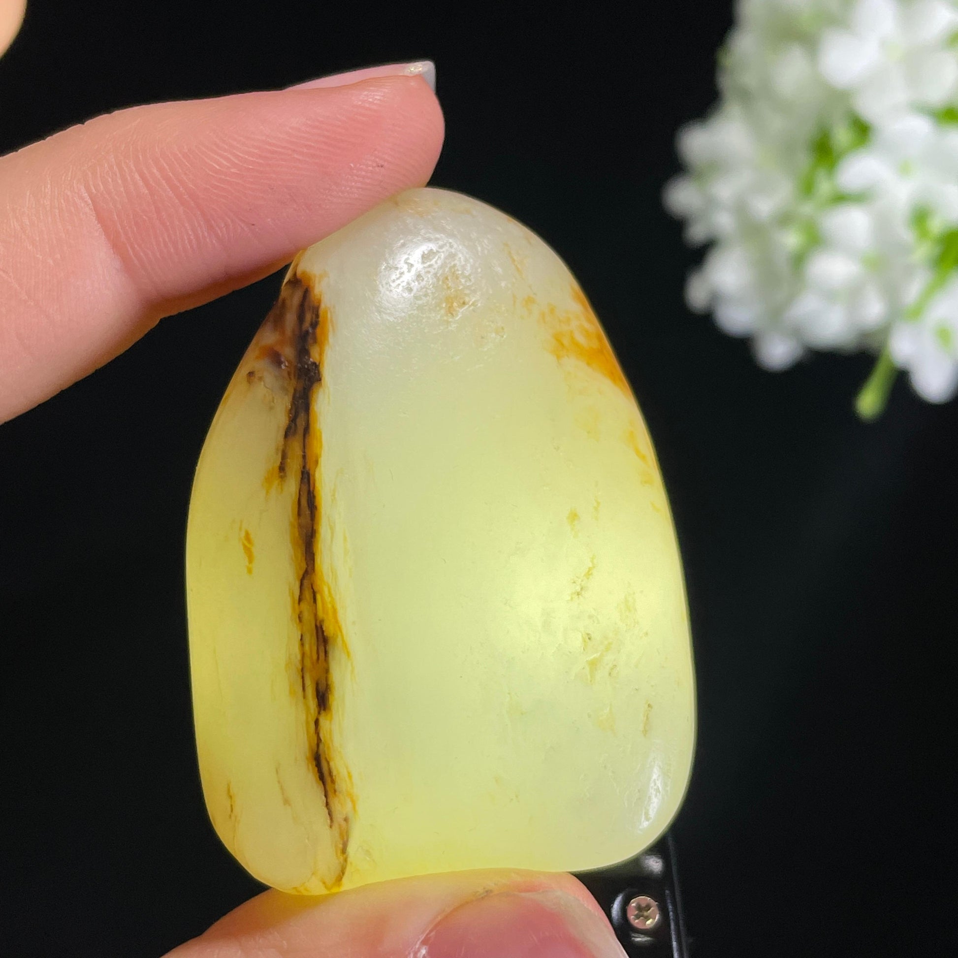和田玉白玉“秋涧墨痕”黑皮洒金皮籽料（yc416530）