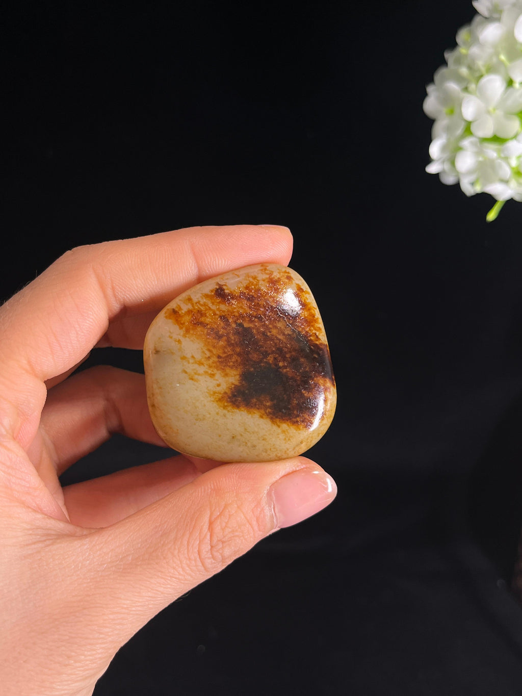 新疆天然和田玉白玉洒金皮籽料原石（yc272793）