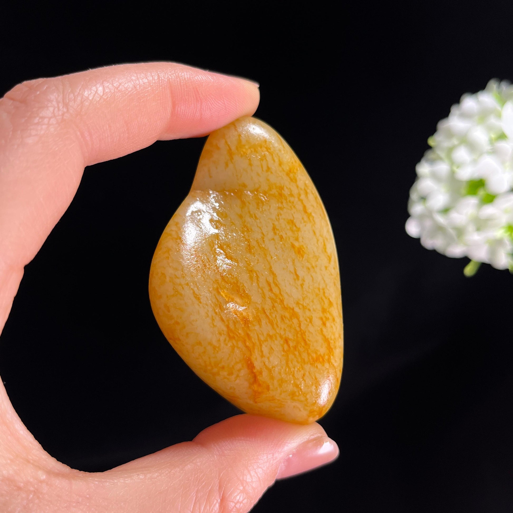 和田玉白玉通体洒金皮“金砂玉莹”籽料原石（yc286314）