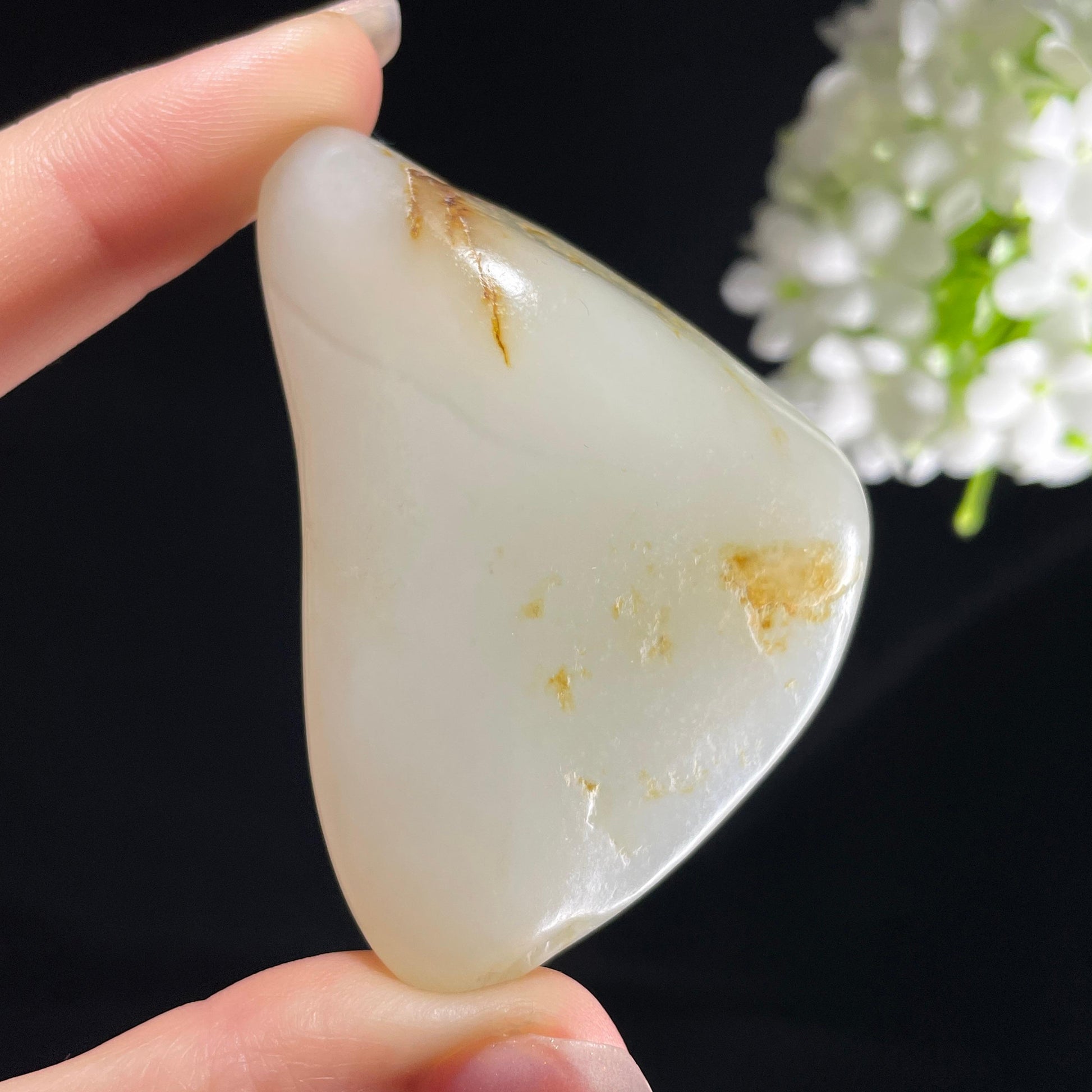 和田玉白玉“金缕穿云”洒金皮籽料（yc394228）