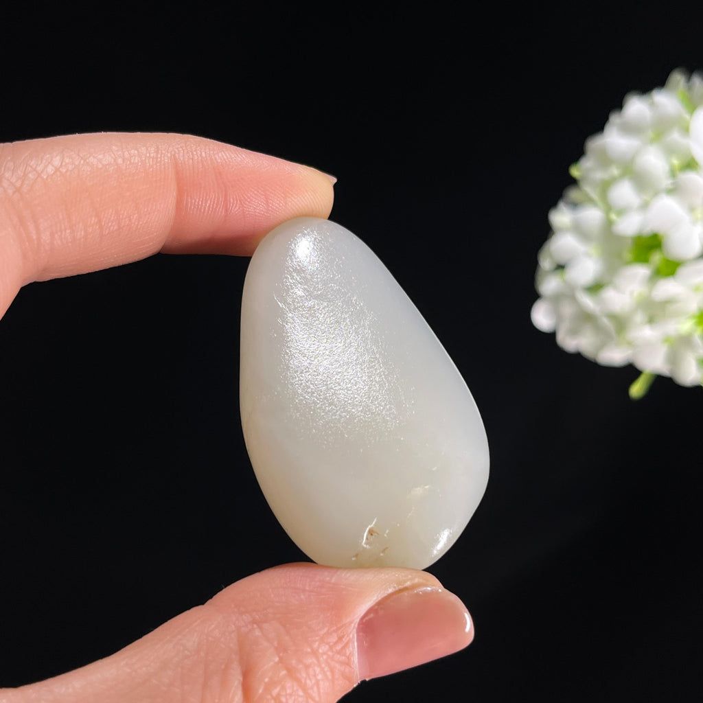 和田玉一级白“雪玉凝霜”光白籽料原石（yc285824）