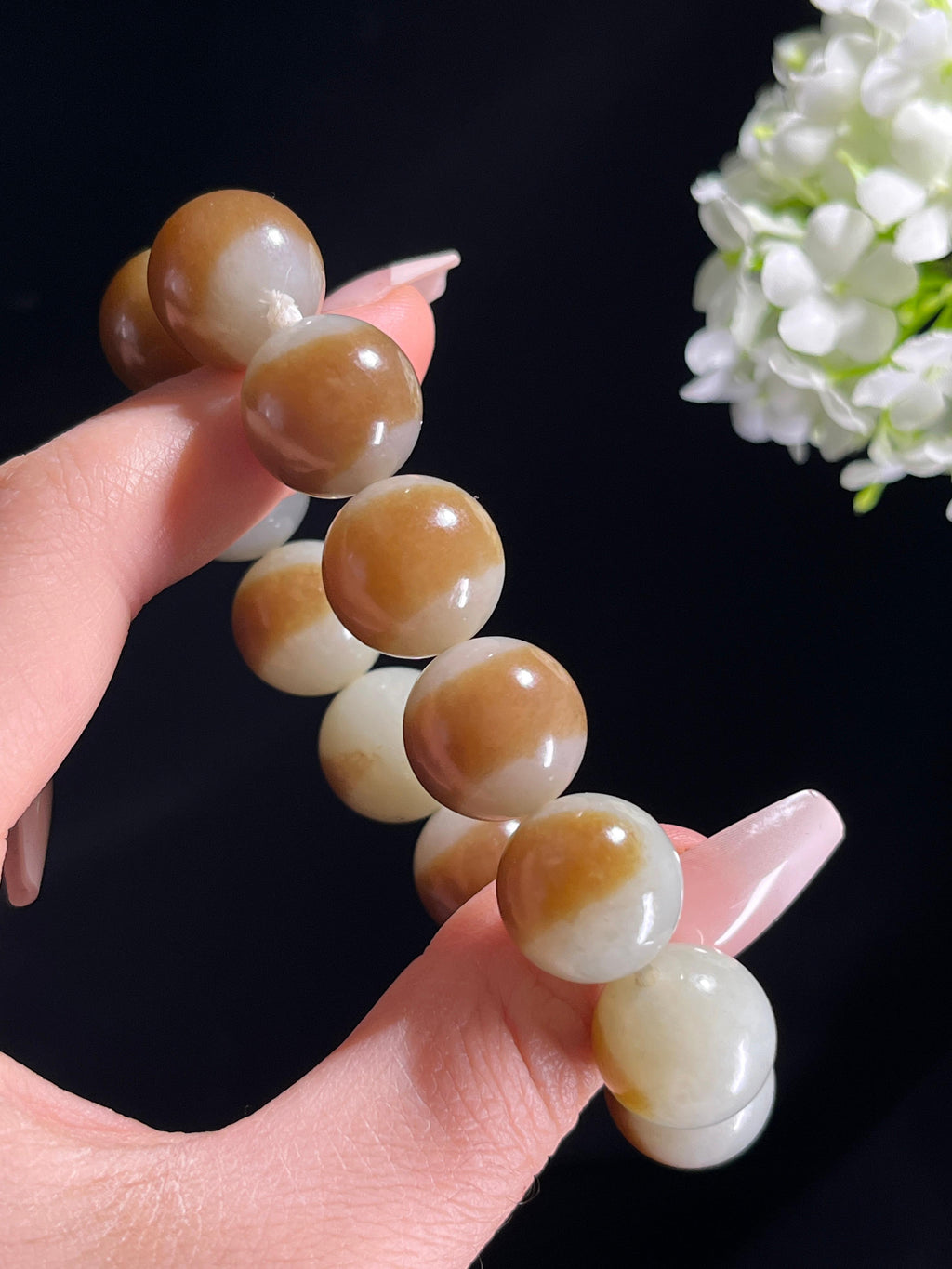 和田玉且末红糖手串（卡16）（yc261353）