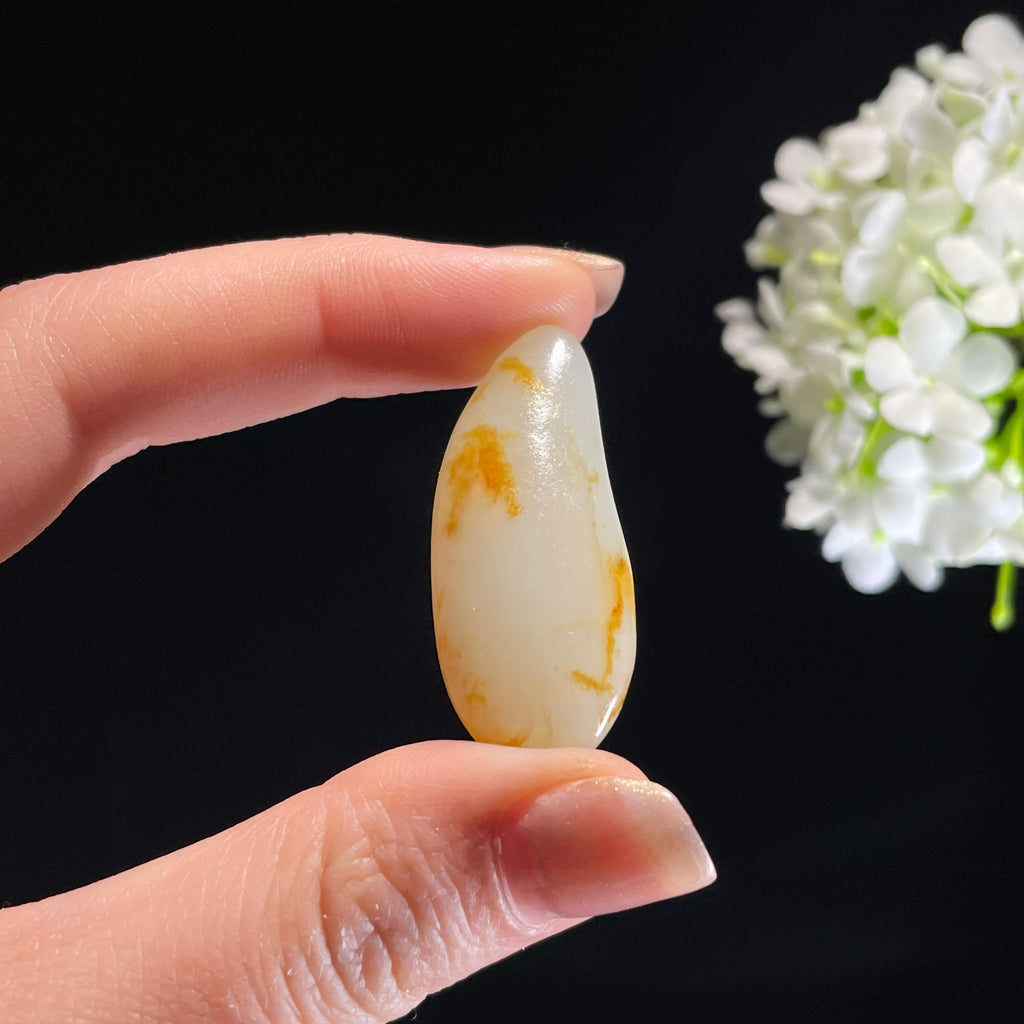 和田玉白玉洒金皮“流霞滴露”籽料原石（yc311860）