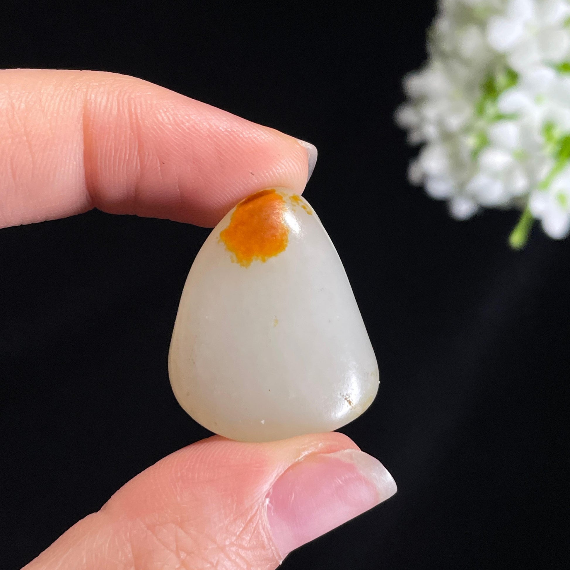 和田玉白玉“朱颜初妆”聚红皮籽料（yc416539）