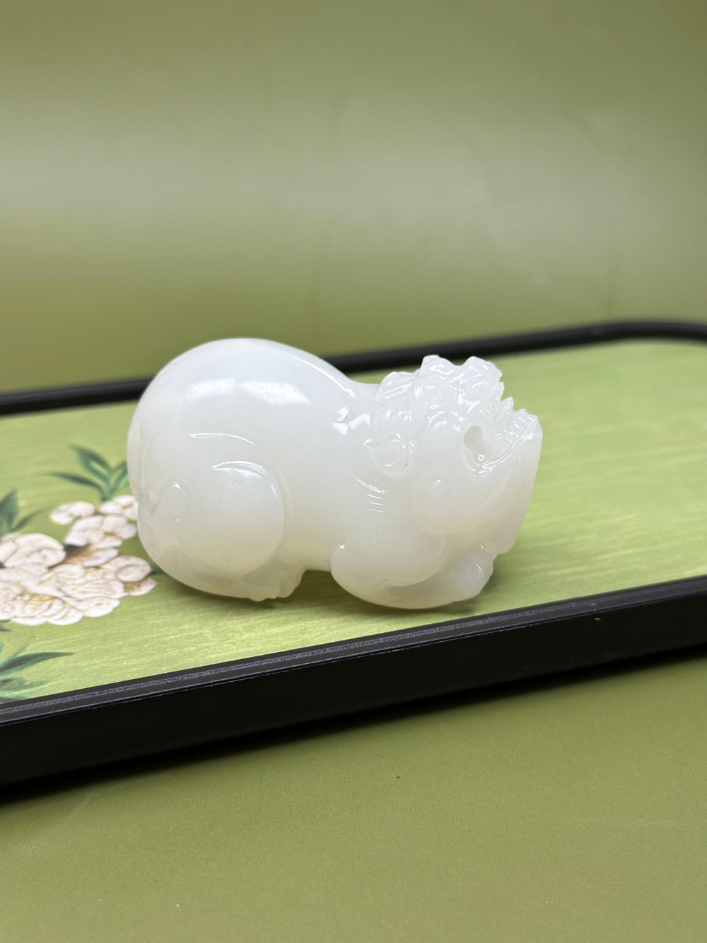 精品和田玉白玉貔貅手把件（yc754382）