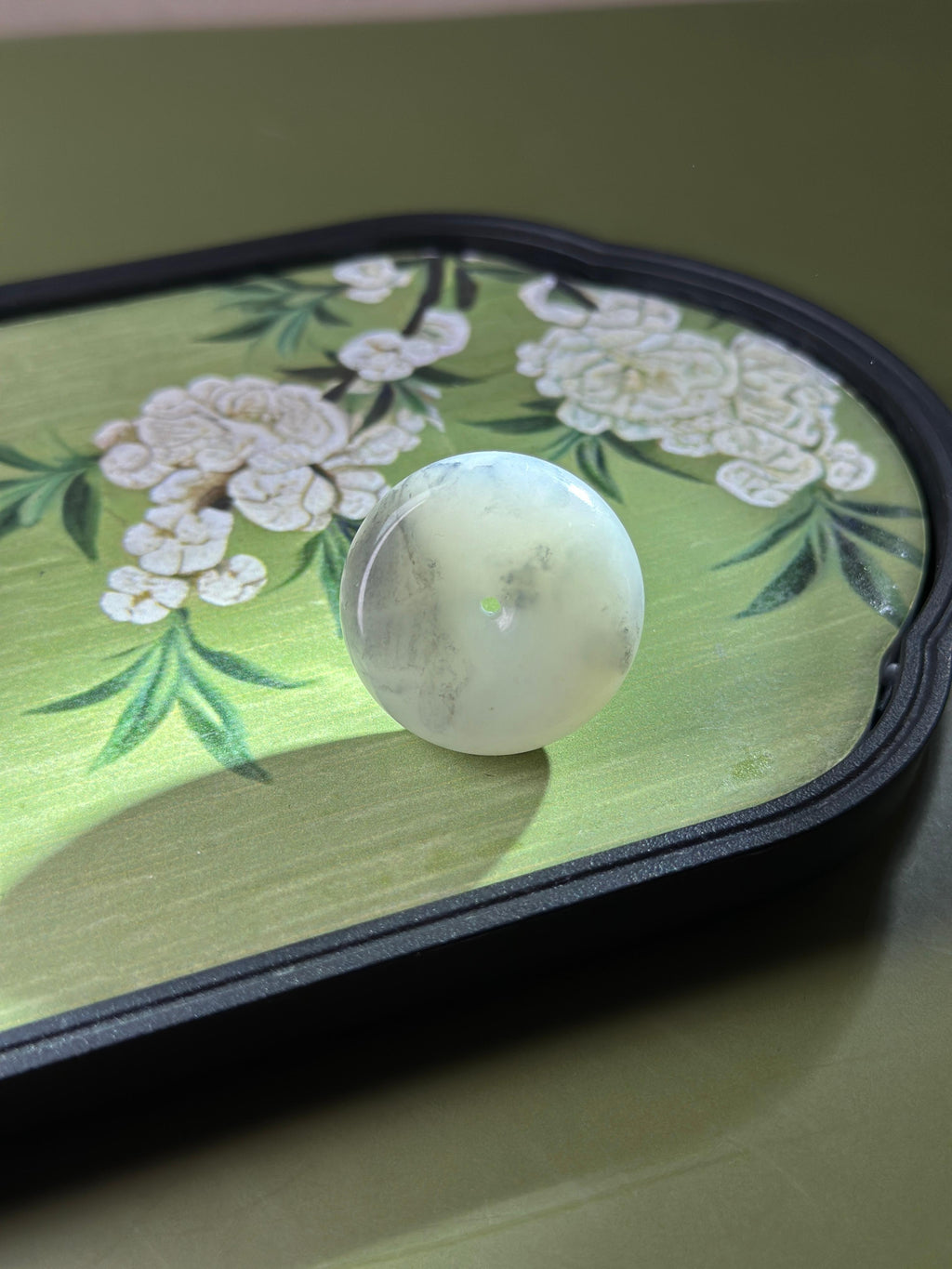重阳送福，新疆和田玉青花籽料平安扣（yc763389）