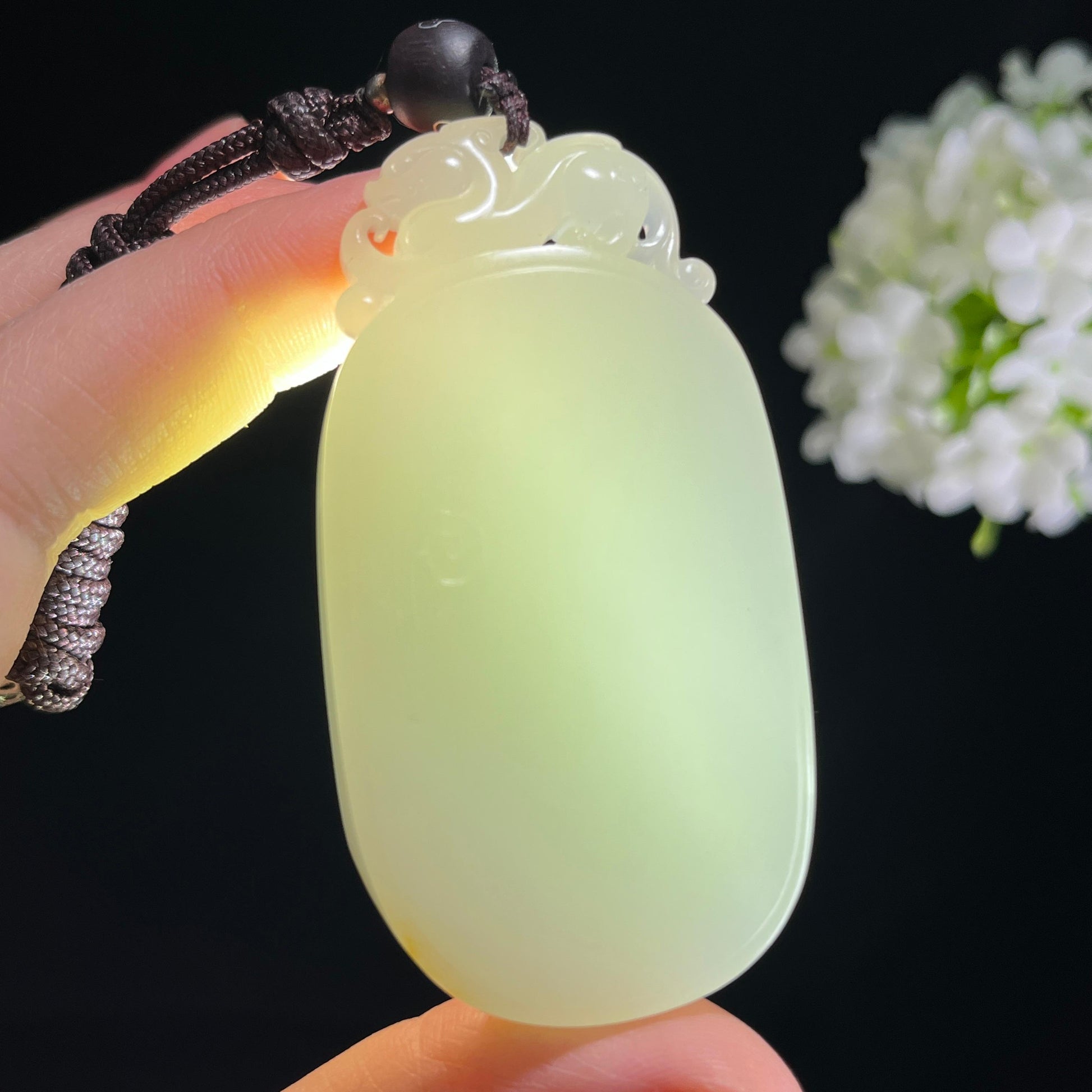 和田玉白玉洒金皮籽料籽料无事牌（yc372544）