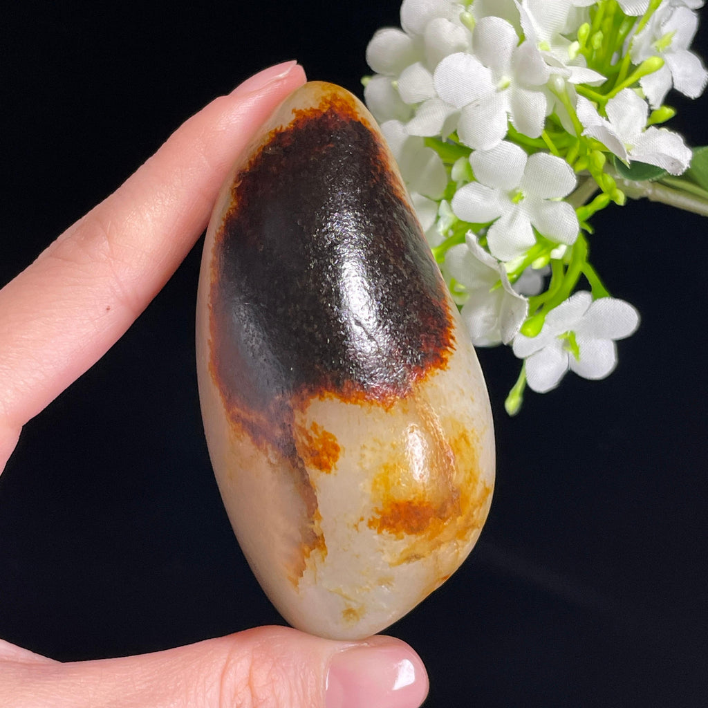和田玉白玉“夜魄流霜”黑红皮洒金皮籽料（yc330367）