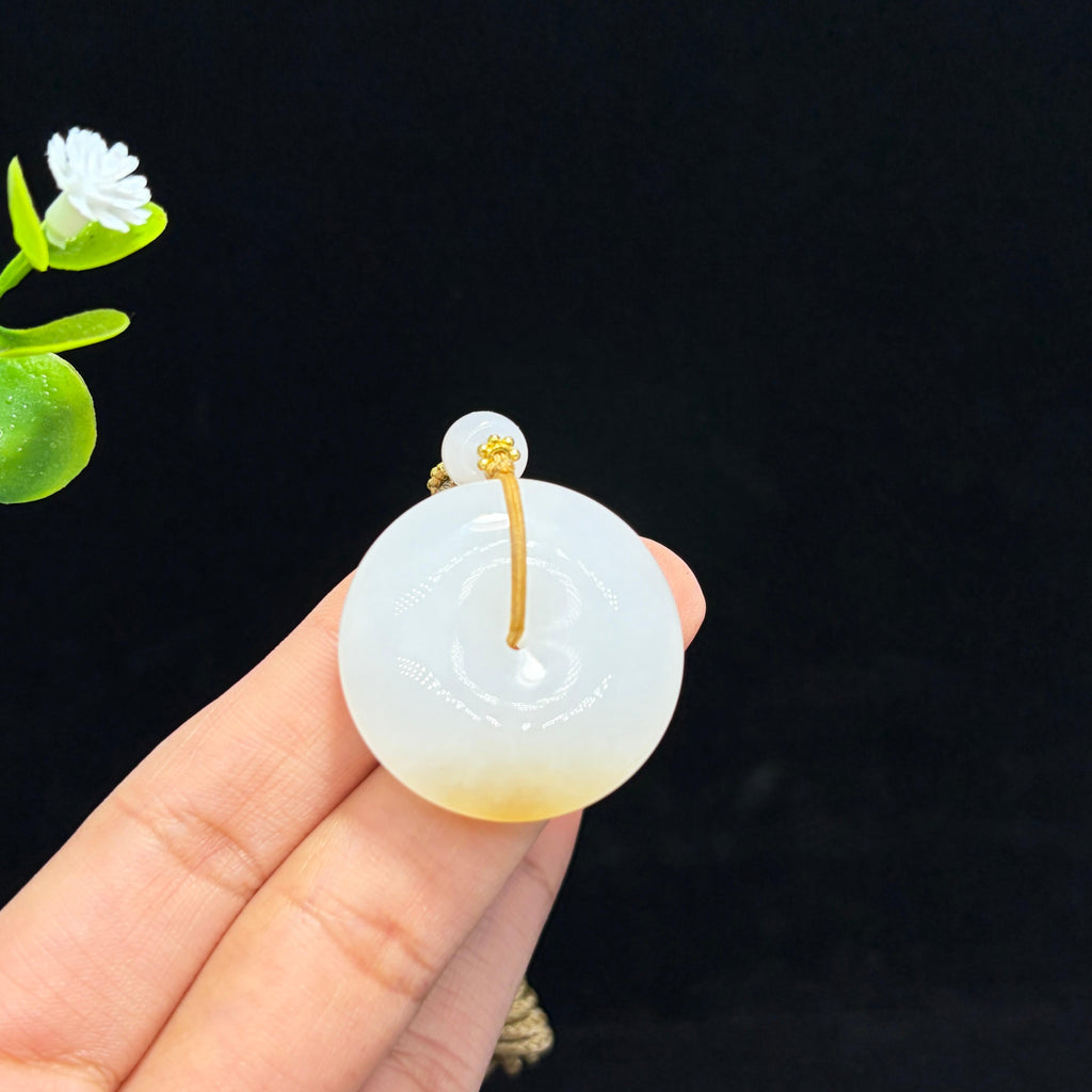 精品和田玉糖白平安扣（yc775416）