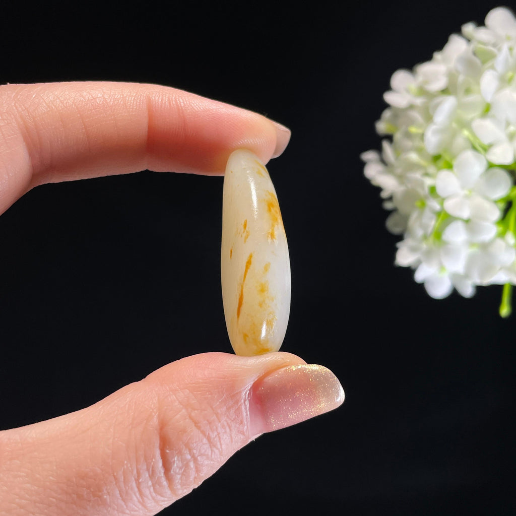 和田玉白玉洒金皮“流霞滴露”籽料原石（yc311860）