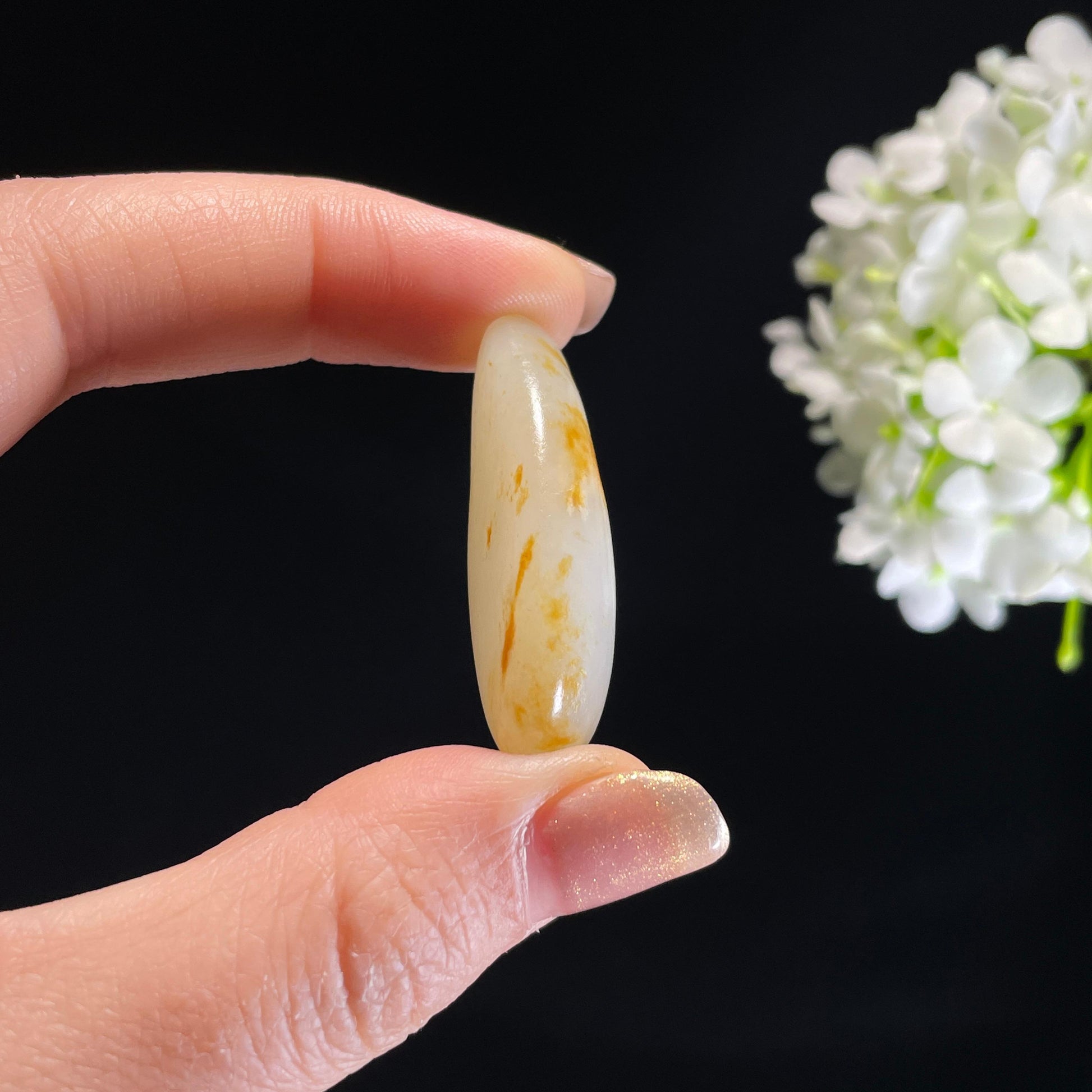 和田玉白玉洒金皮“流霞滴露”籽料原石（yc311860）