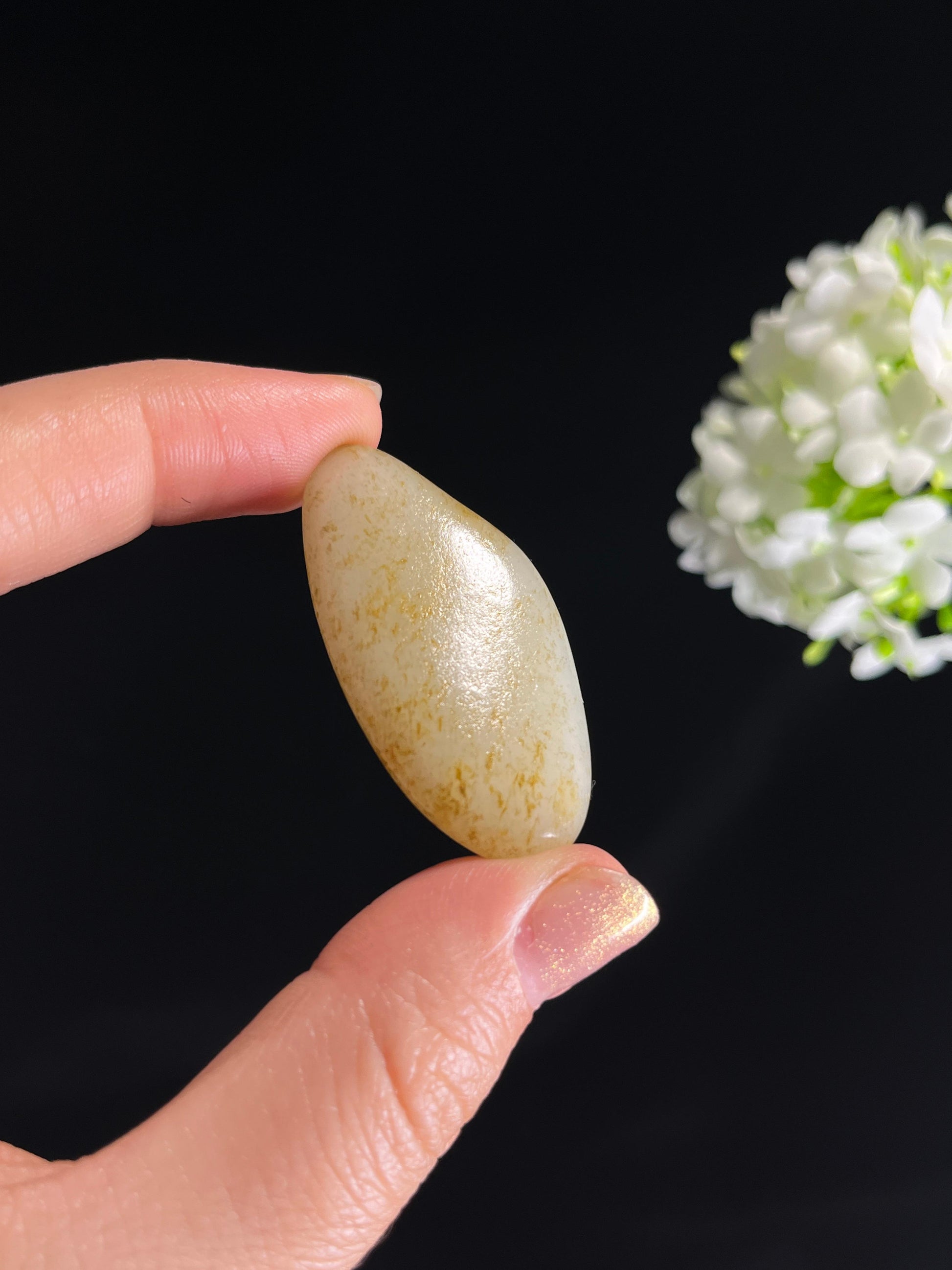 和田玉白玉意境洒金皮籽料原石（yc274689）