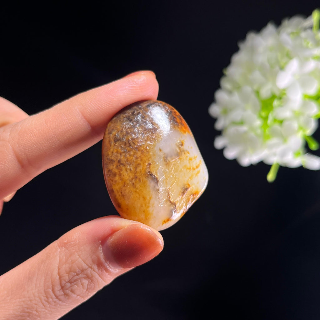 和田玉白玉“疏林漏影”黄沁皮籽料（yc392618）