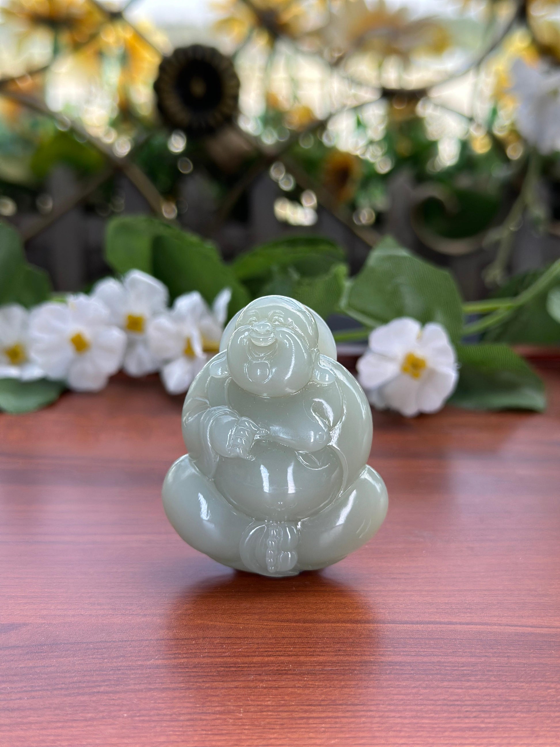 和田玉且末蓝弥勒佛挂件（yc708012）