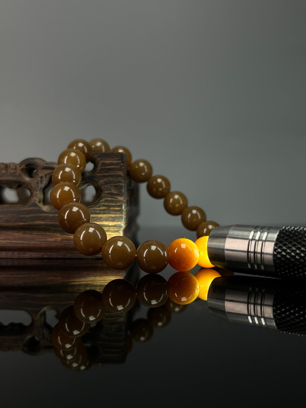 新疆和田玉且末糖料手串（秒）（yc234042）