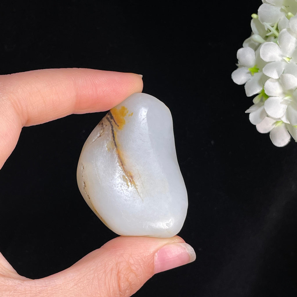 和田玉青白玉“晴丝漾影”洒金皮籽料（yc415104）