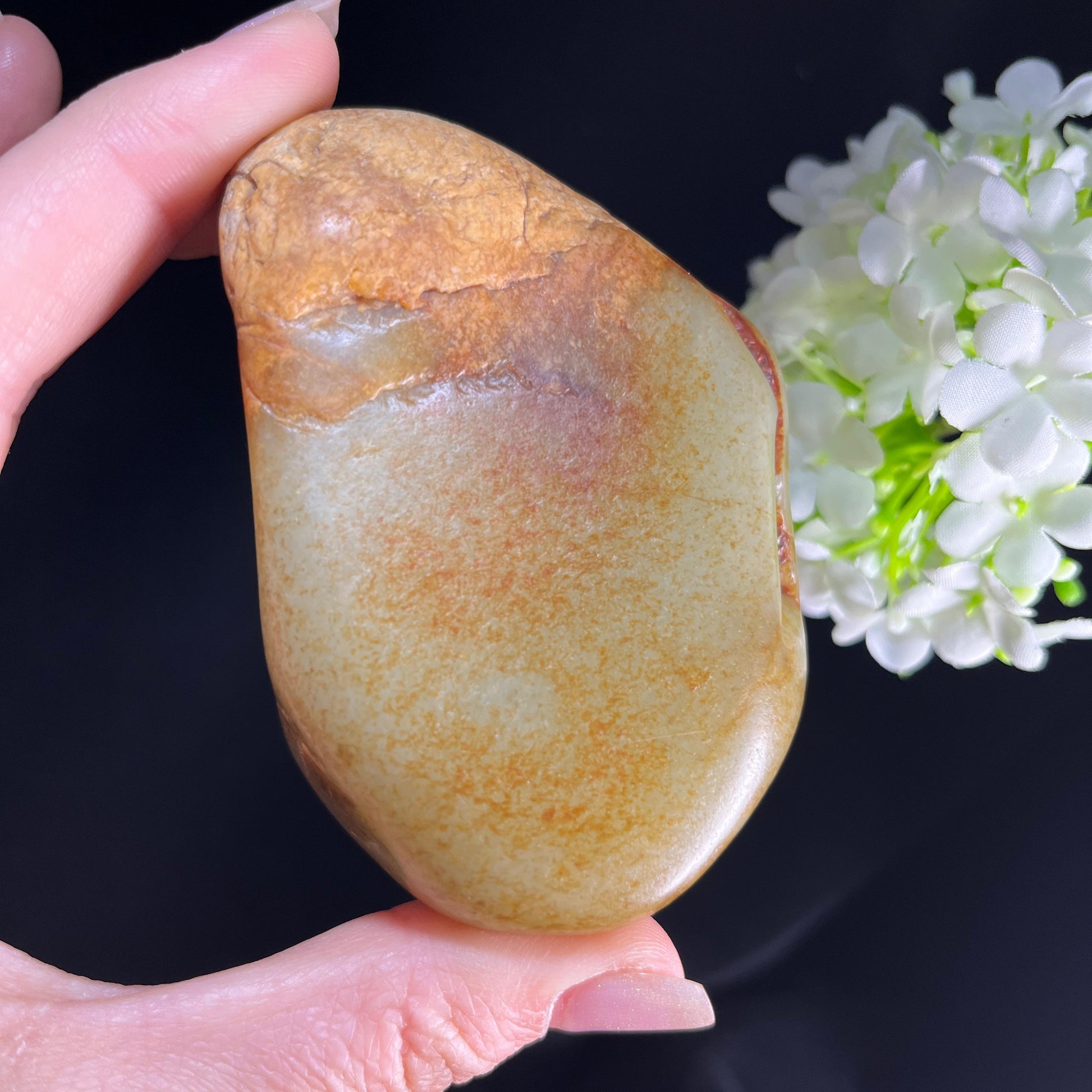 和田玉青白玉洒红皮洒金皮籽料（作料）（yc361001）