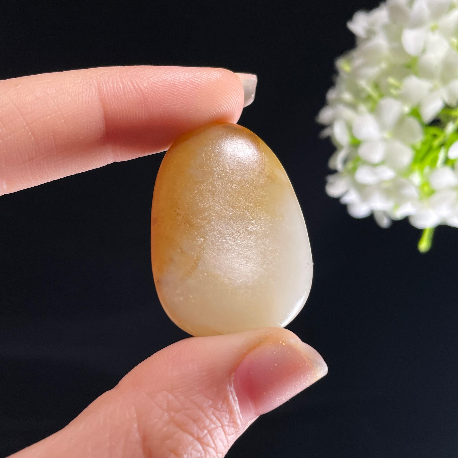 和田玉白玉“金晕流霜”洒金皮籽料（yc408784）