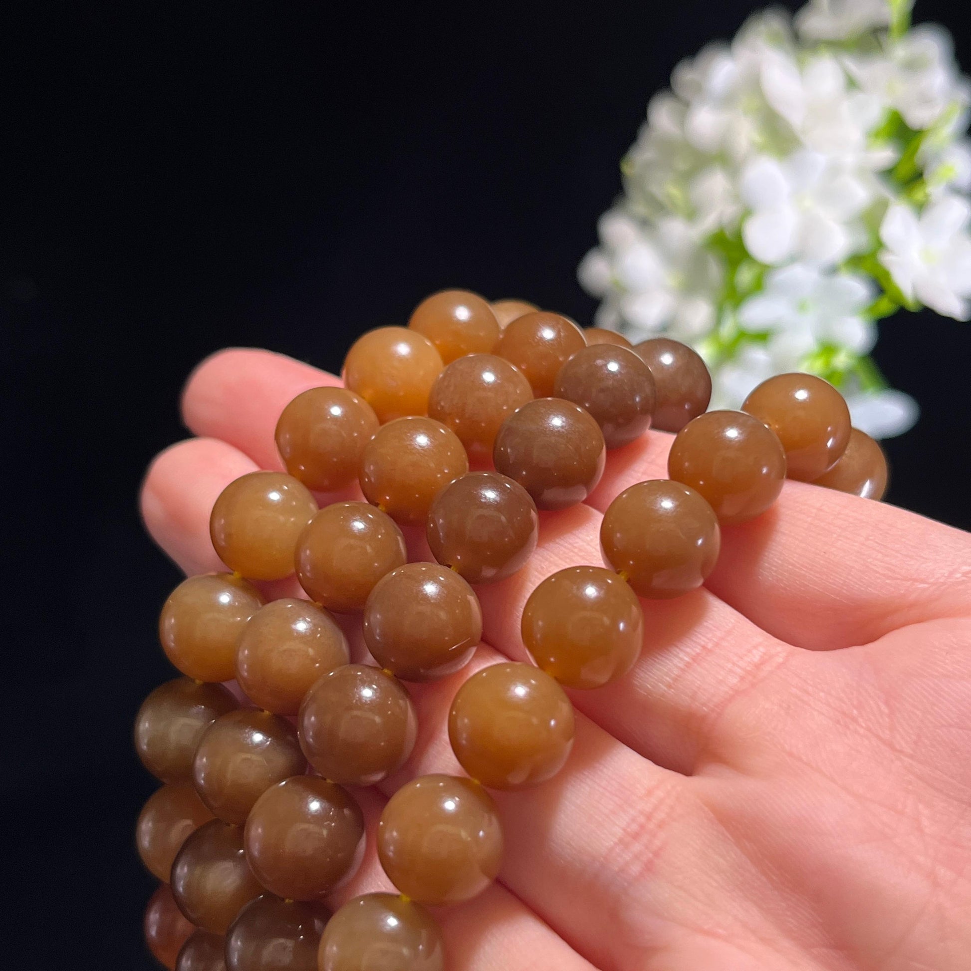 和田玉糖玉108颗圆珠项链（yc367402）