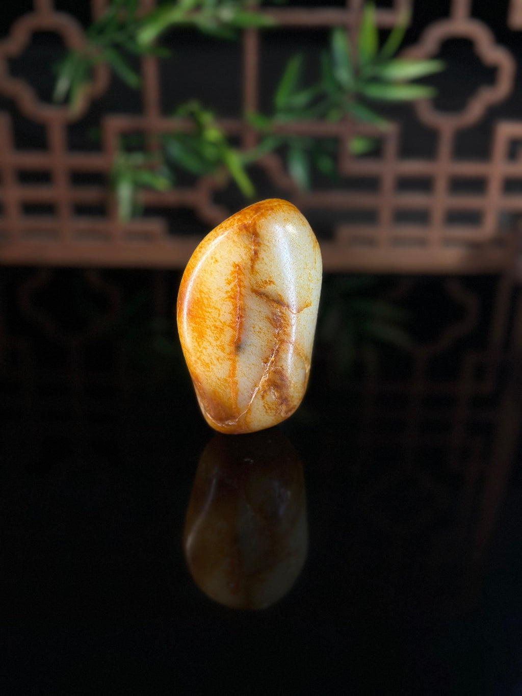 新疆和田玉白玉通体洒金洒红皮珍品籽料小摆件（yc477523）