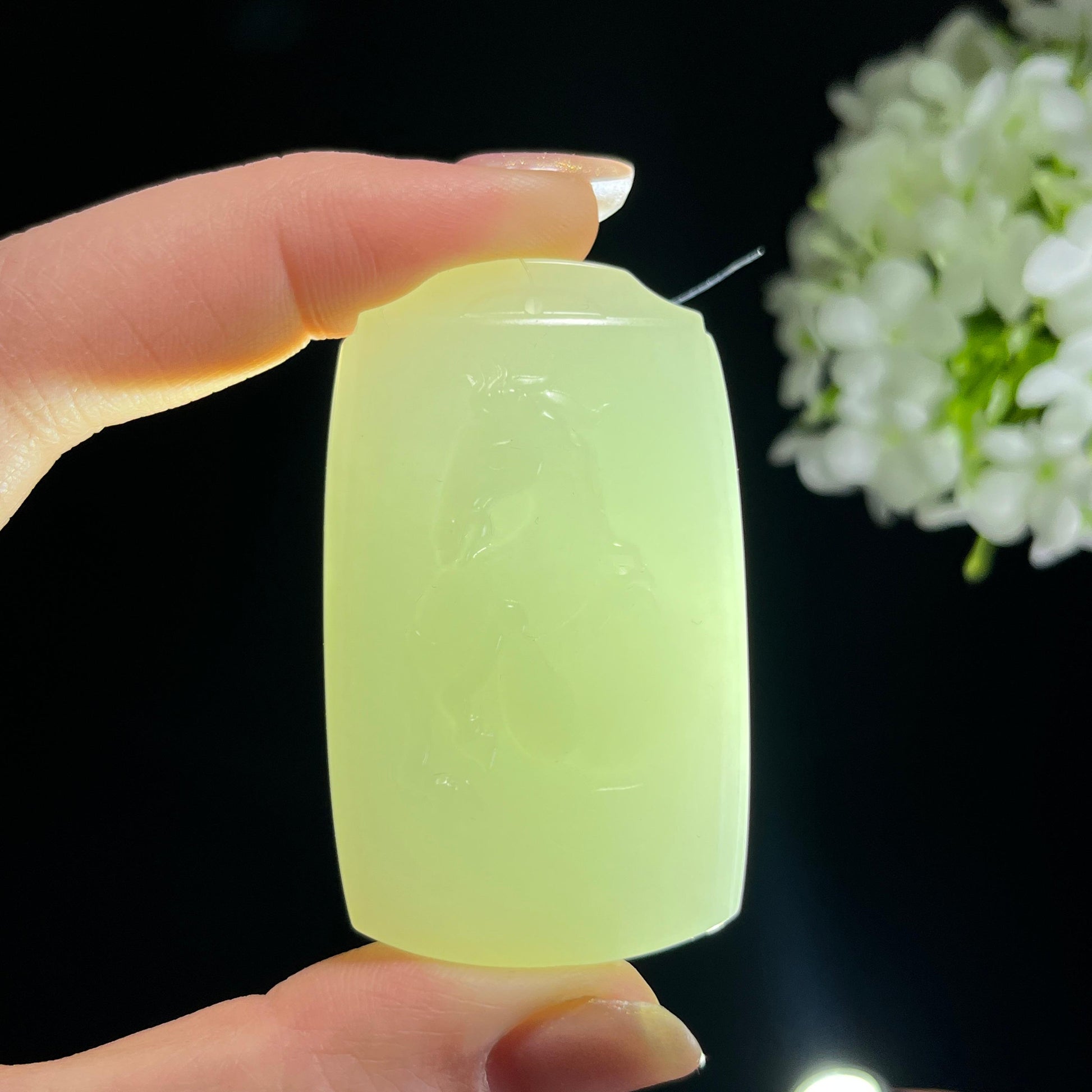 和田玉白玉“玉骢轻驰”马雕刻挂件（yc346413）