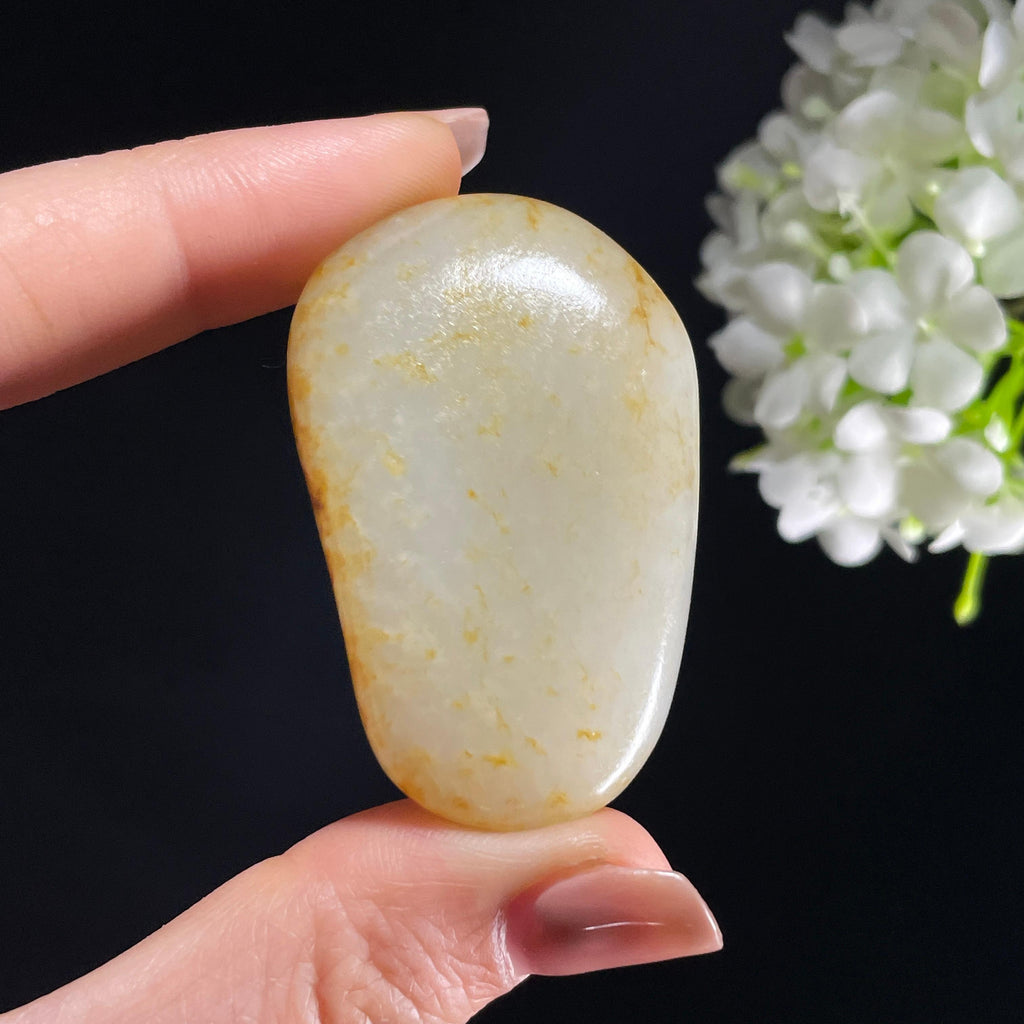 和田玉白玉“星屑落霜”洒金皮籽料（yc391363）