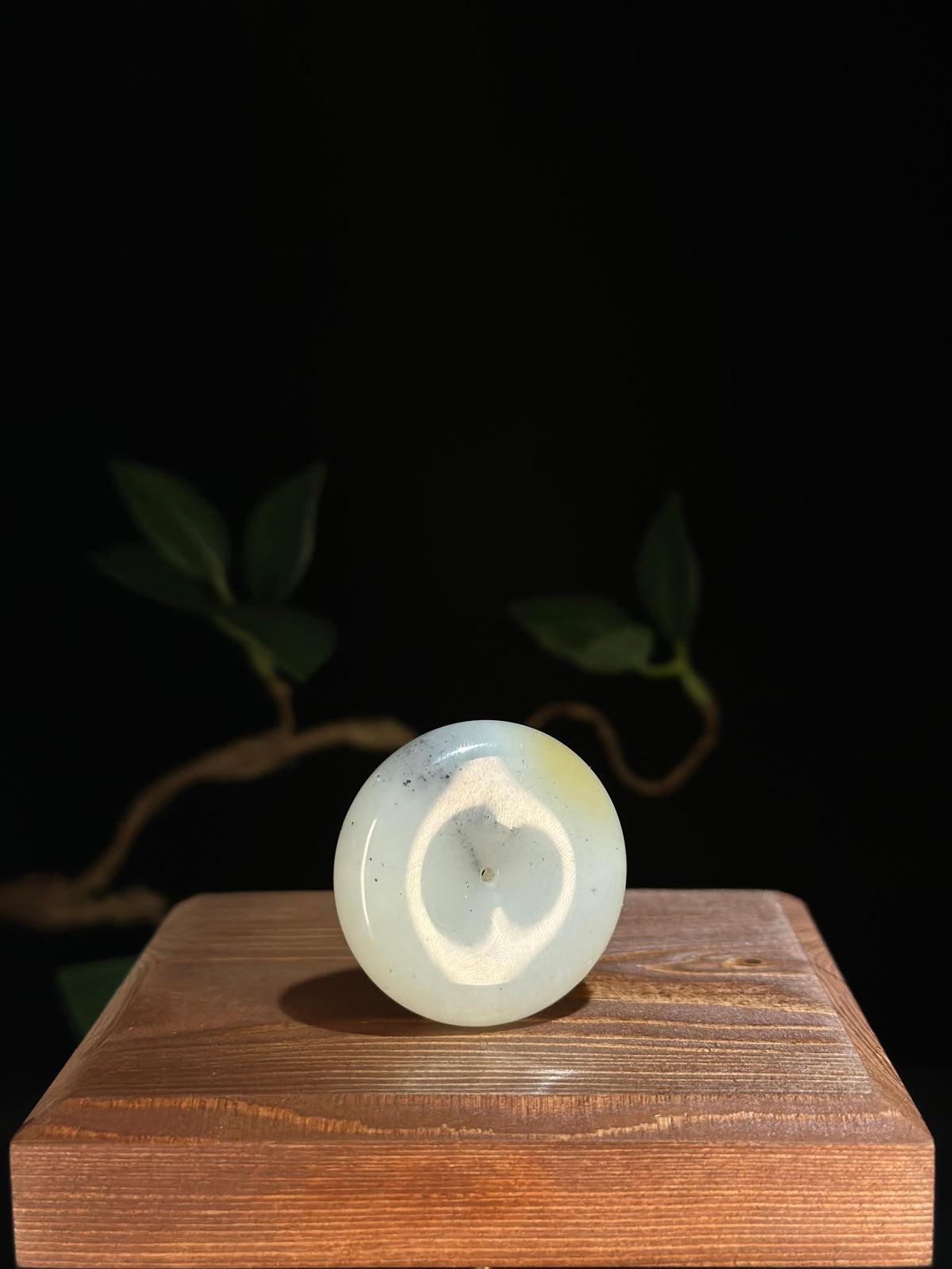 和田玉.细料青花洒墨平安扣（yc777156）