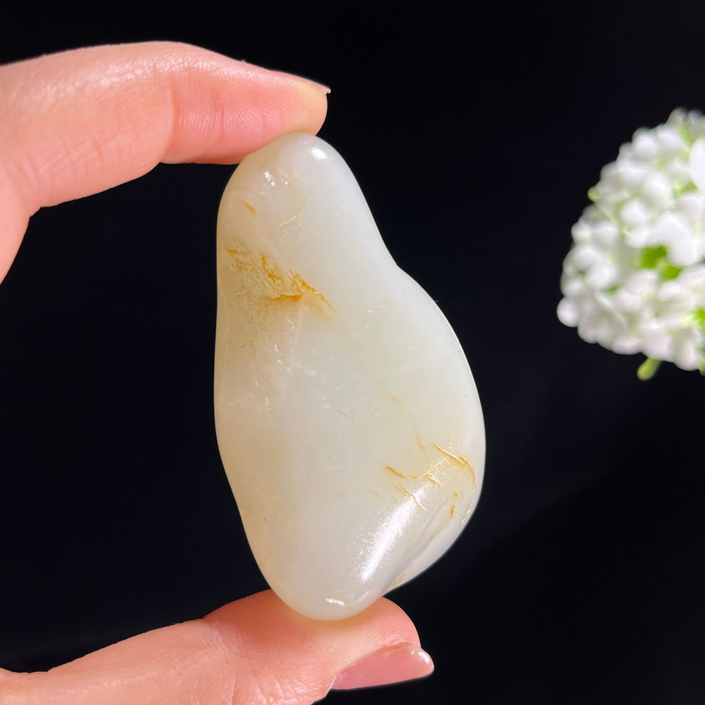 和田玉白玉洒金皮“金星落月”籽料原石（yc286345）