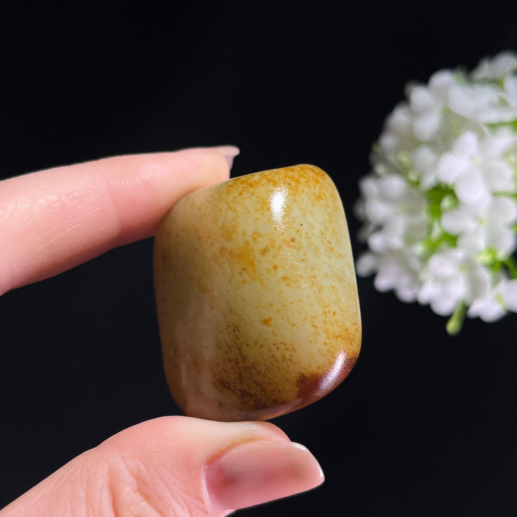 和田玉青白玉“野径流金”红皮洒金皮籽料（yc379050）