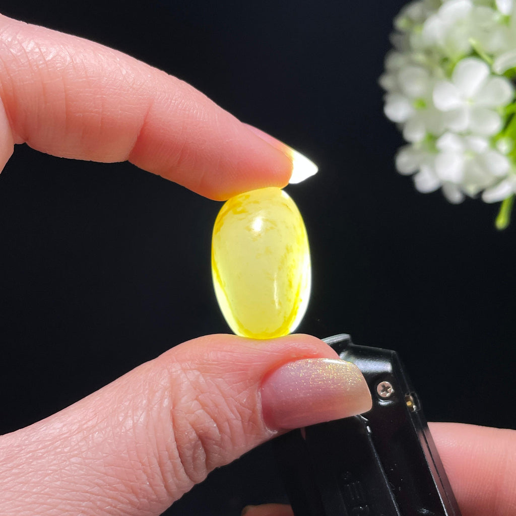新疆天然和田玉白玉洒金皮精品戒面籽（yc363068）