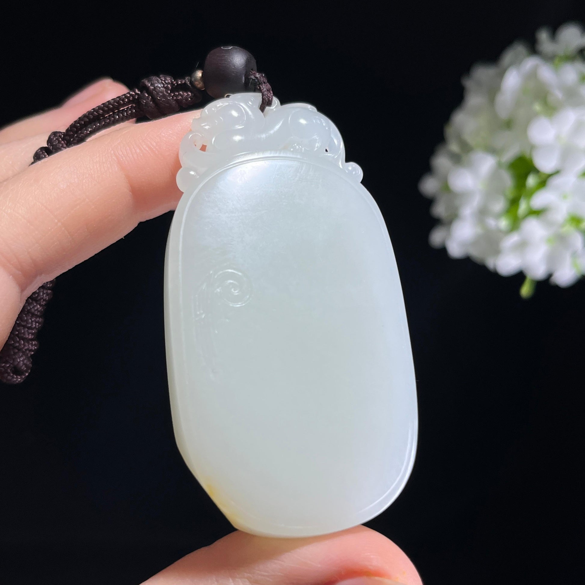 和田玉白玉洒金皮籽料籽料无事牌（yc372544）