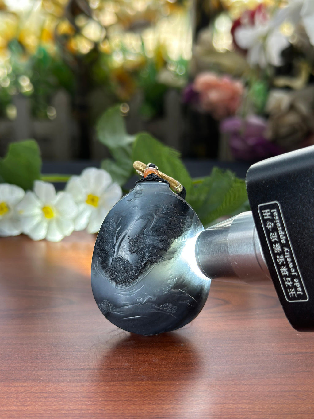 新疆和田玉精品意境青花籽料山水牌（yc711190）