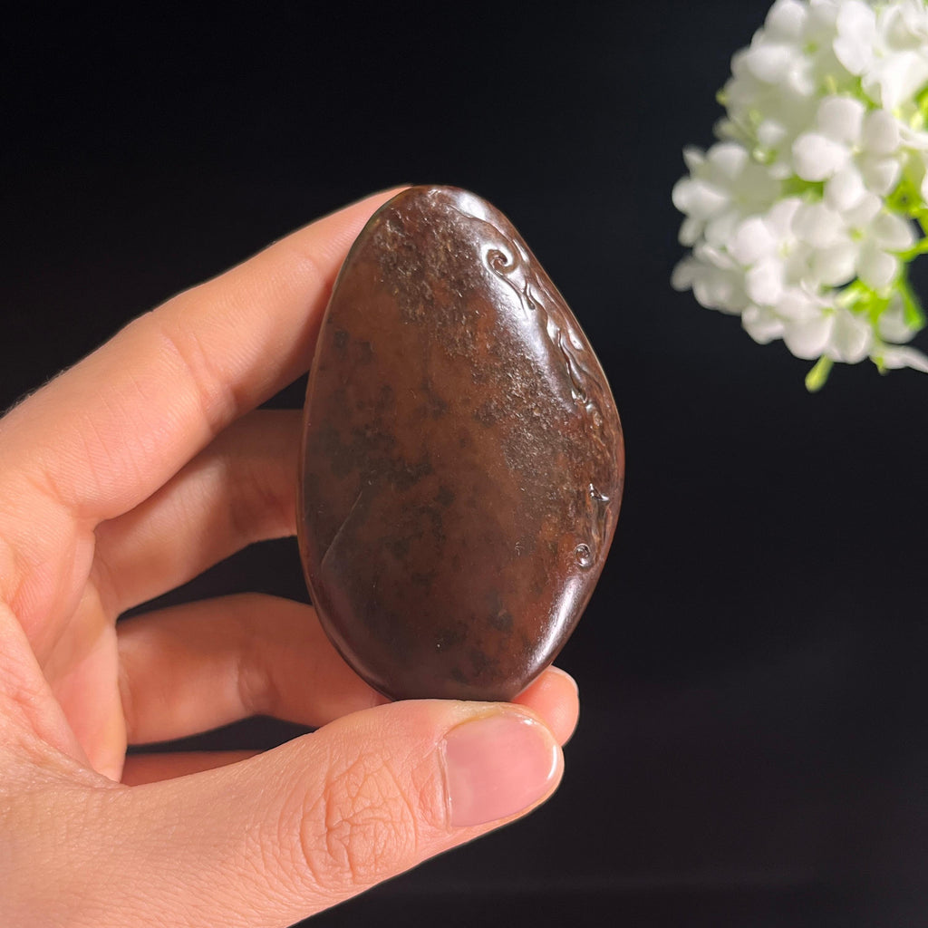 和田玉青玉红皮带糖文殊菩萨巧雕挂件（yc294646）