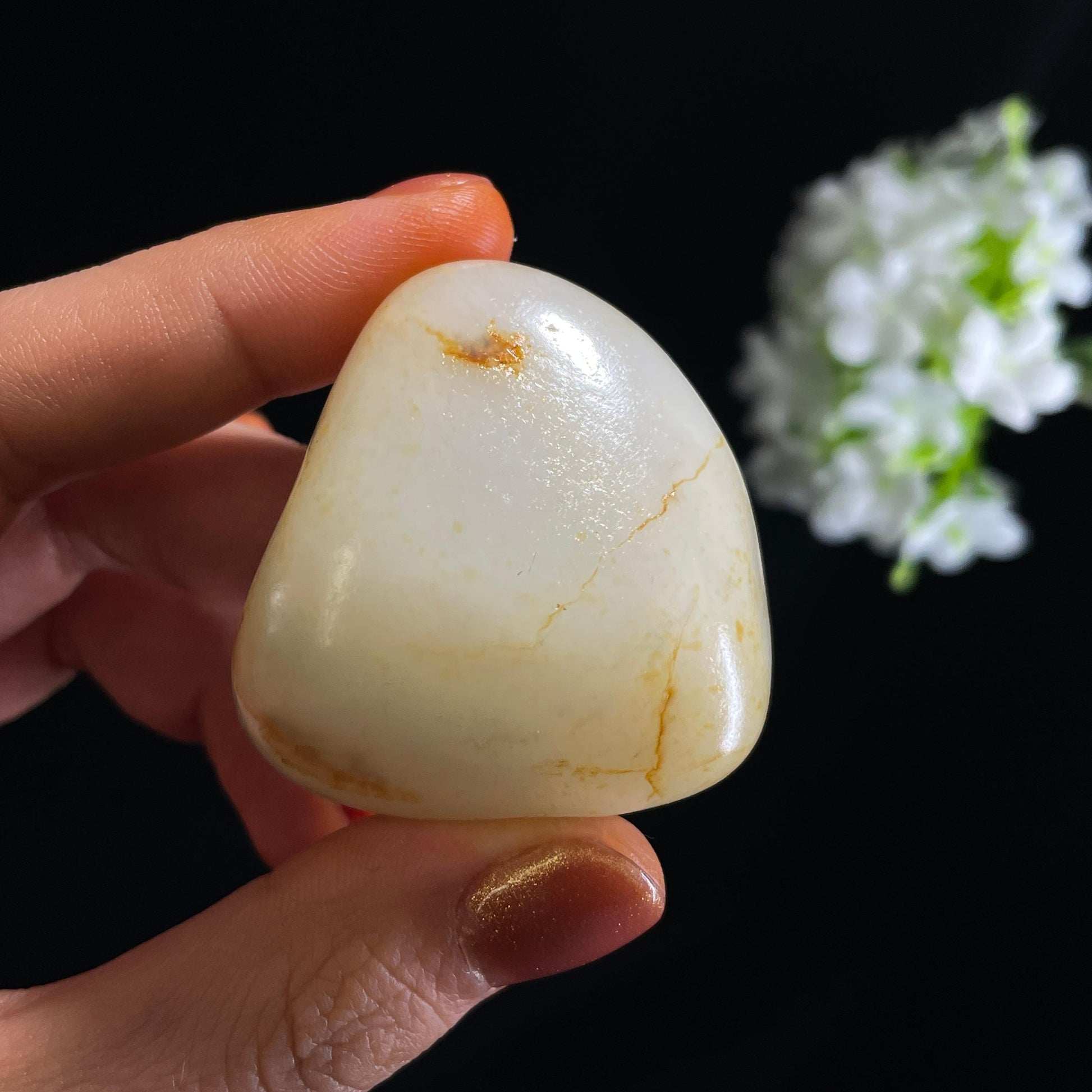 和田玉白玉“云丝漫卷”洒金皮籽料（yc375294）