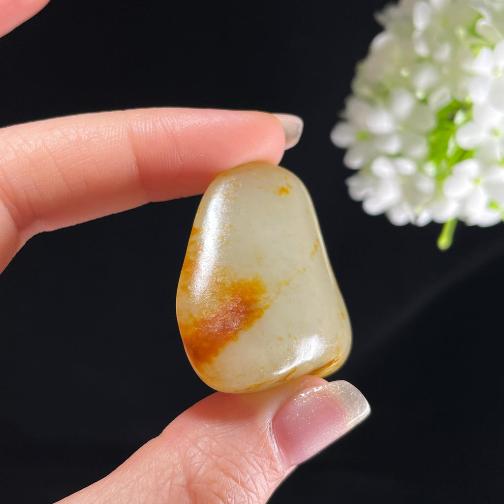 和田玉白玉“霞染玉肌”洒金皮聚红皮籽料（yc394052）