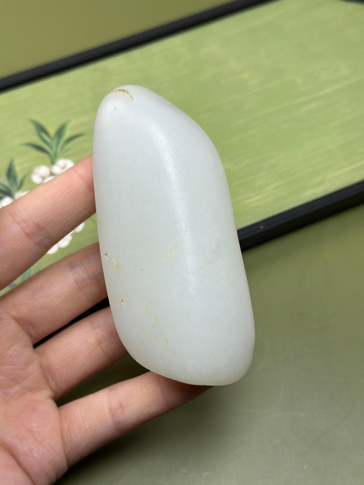 臻品新疆和田玉白玉籽料手把件（yc777165）