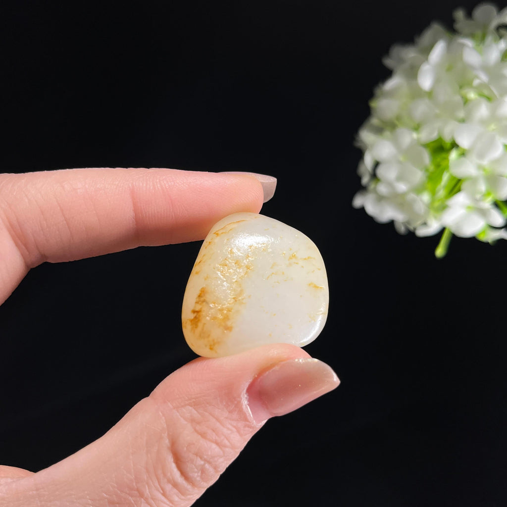 和田玉白玉“秋星暖金”洒金皮籽料（yc353873）