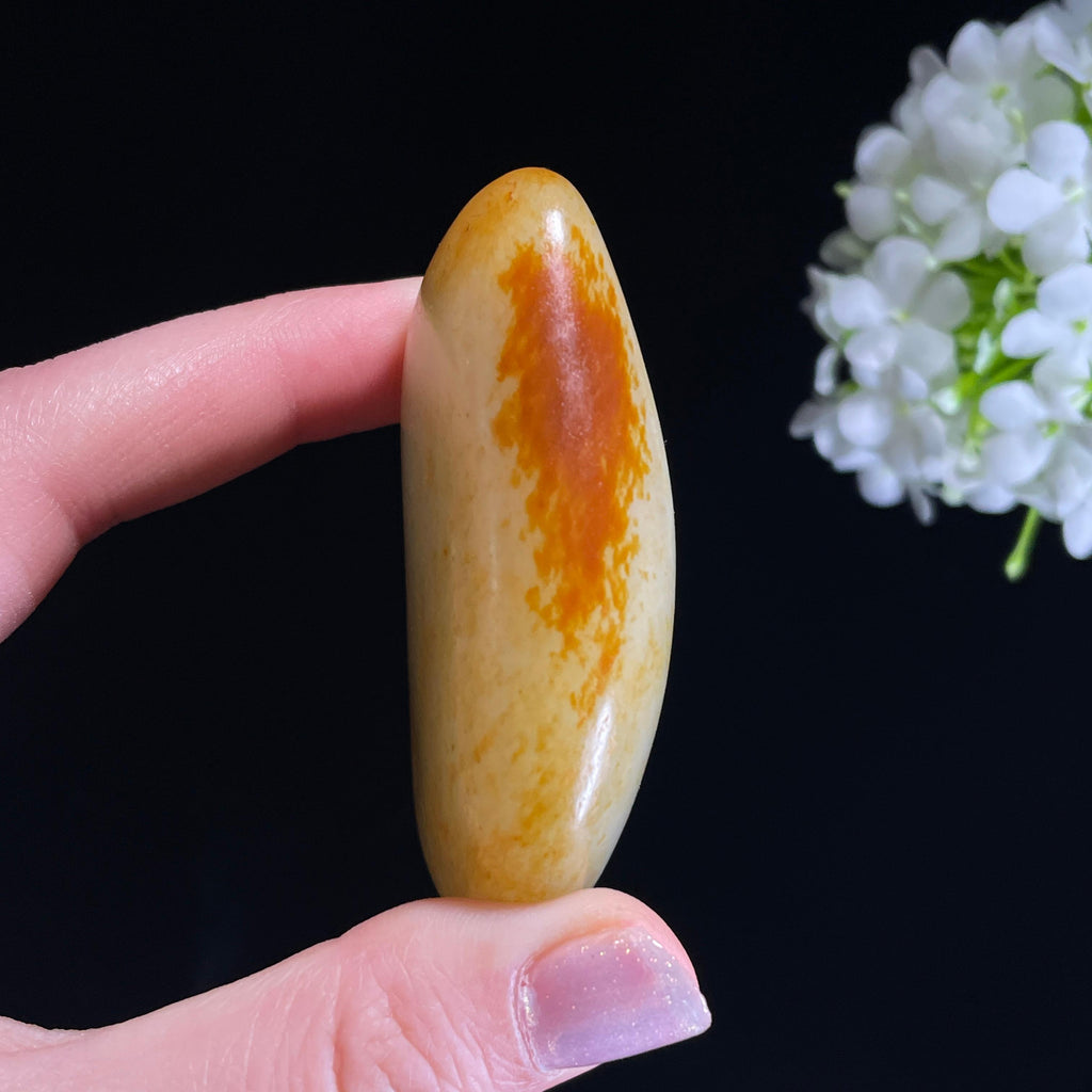 和田玉暖白种“玉面生花”洒金聚红皮籽料（yc318972）