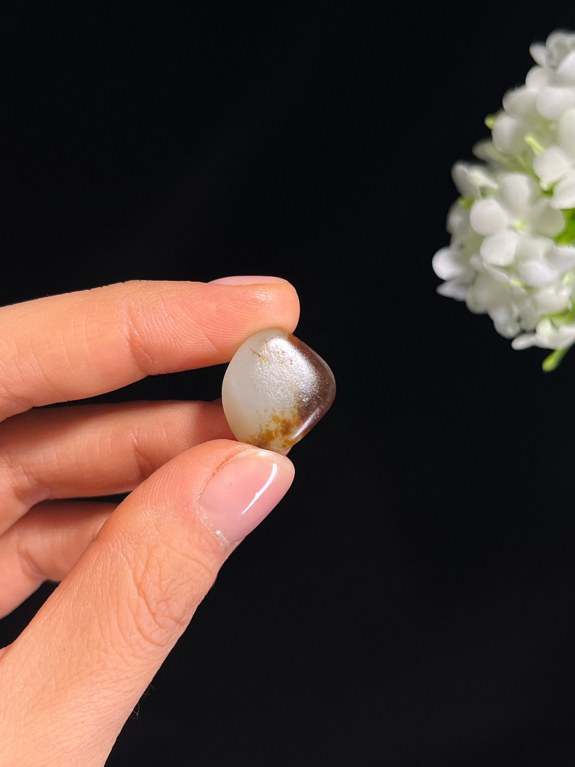 疆天然和田玉白玉籽料原石挂件（yc264032）