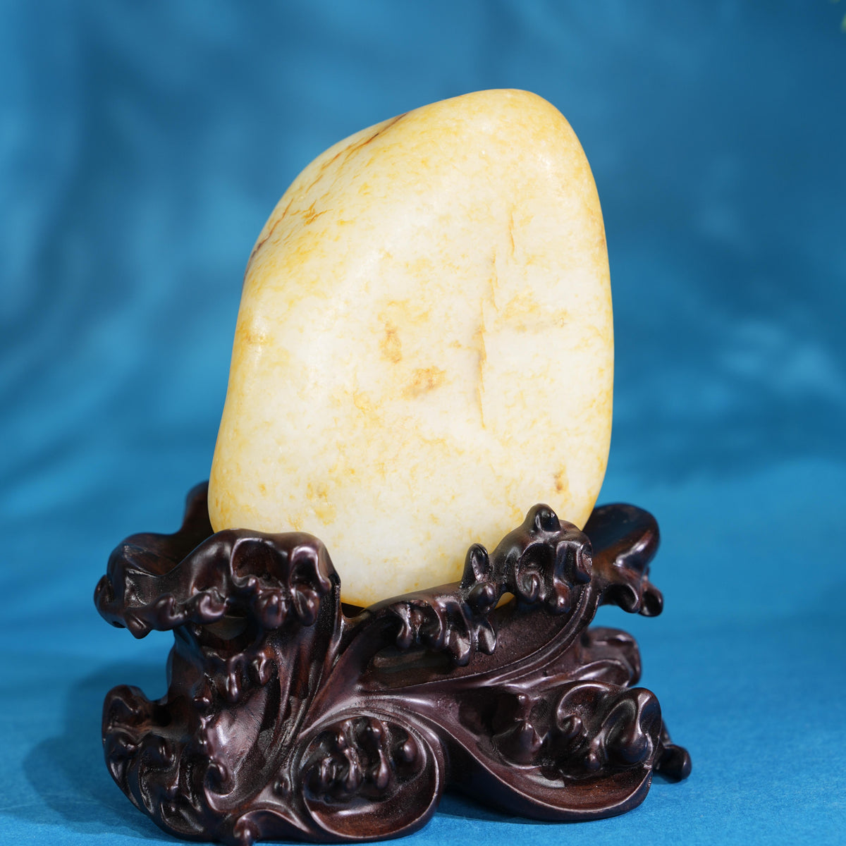 新疆和田玉白玉“秋峦浮金”洒金皮籽料（yc778097）